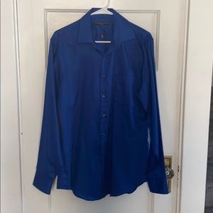 Geoffrey Beene men’s 34.5 blue fitted dress shirt career office old money career